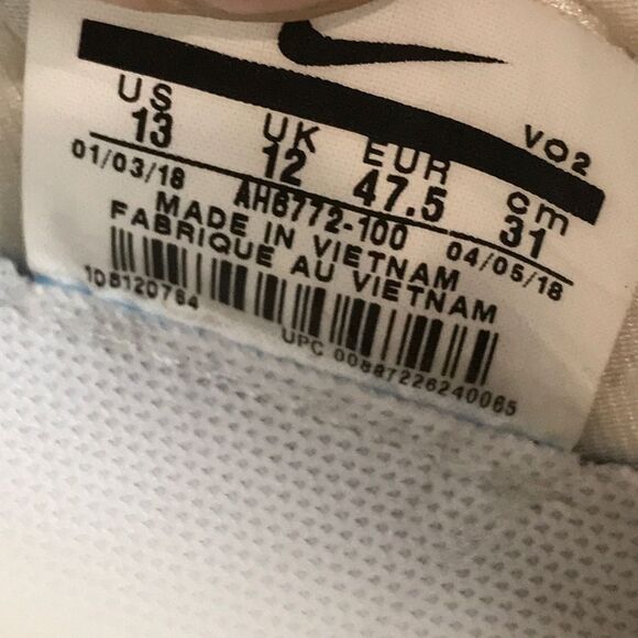 Nike Air Force 270 White/Silver Athletic Running Shoes AH6772-100 Men’s Size 13 - Picture 11 of 12